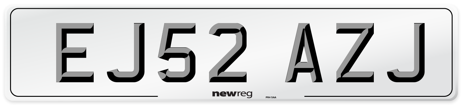 EJ52 AZJ Number Plate from New Reg